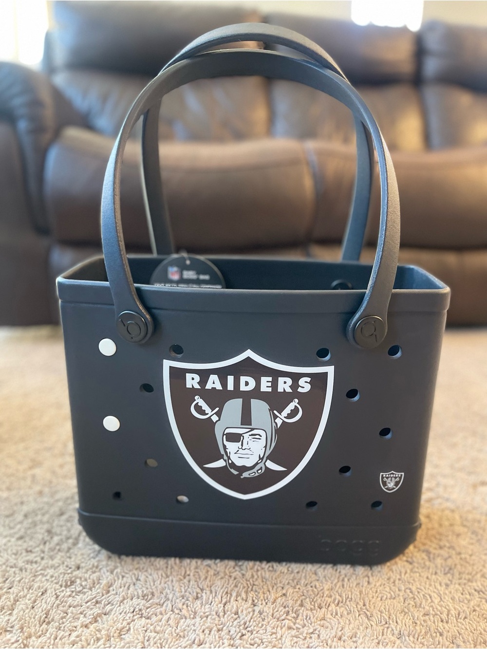 Raiders Black Bogg Tote Bag